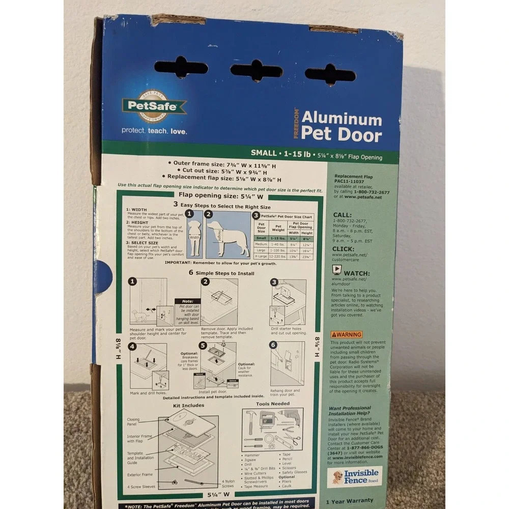 PetSafe‎ Aluminum Pet Door Small 1- 15lb PPA11-10915 Door Entry